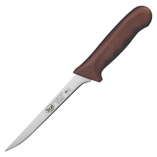 6" Boning Knife, Brown PP Hdl, Narrow (6 Each)-cityfoodequipment.com