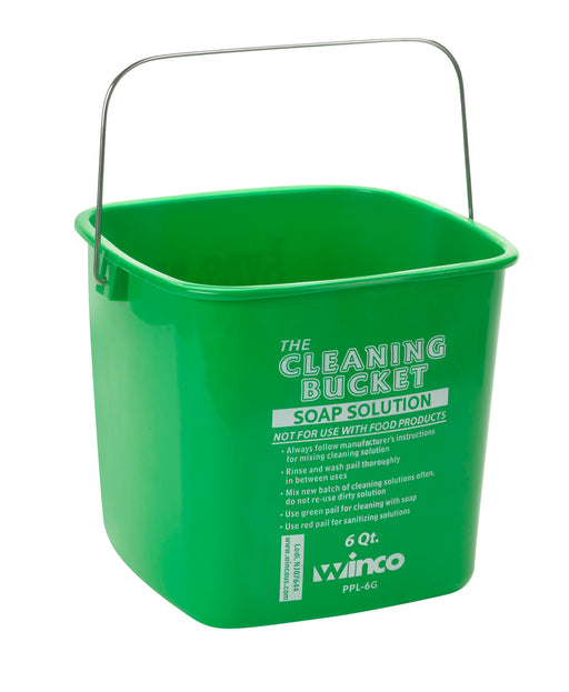 6qt Cleaning Bucket, Green Soap Solution (12 Each)-cityfoodequipment.com