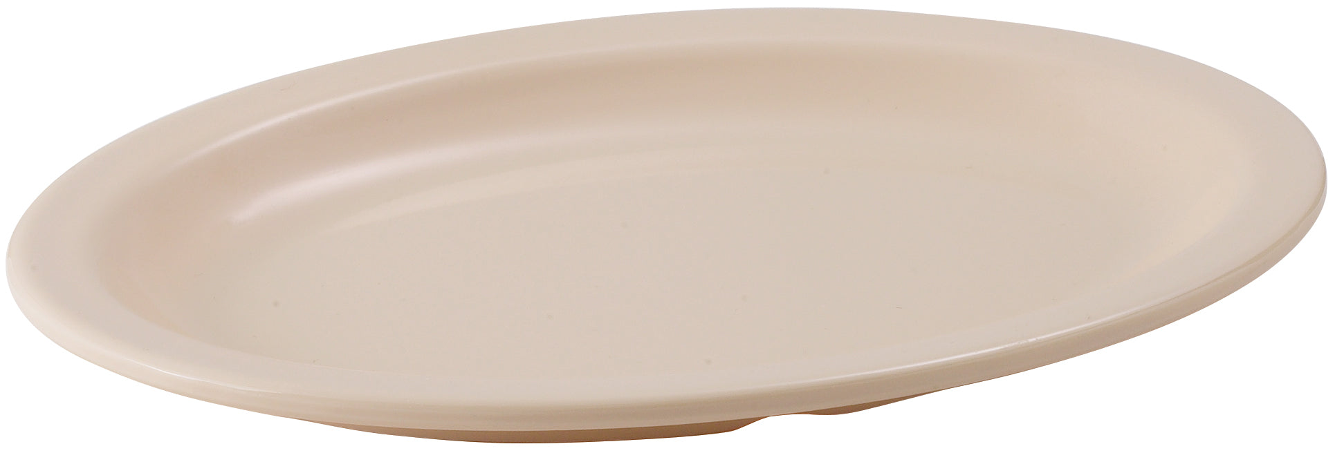 9-3/4" x 6-3/4" Melamine Oval Platters, Narrow Rim, Tan (2 Dozen)-cityfoodequipment.com
