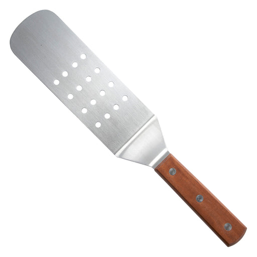 Perforated Flexible Turner, Offset, Wooden Hdl, 7-7/8" x 2-7/8" Blade (12 Each)-cityfoodequipment.com