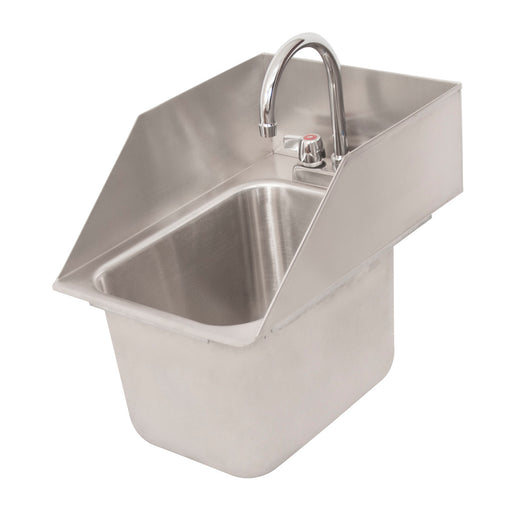 1 Compartment Drop-In Sink w/Side Splashes 10" x 14" x 10" w/ Faucet-cityfoodequipment.com