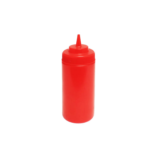 Thunder Group PLTHSB016RW 16 oz Wide Mouth Squeeze Bottle - Plastic, Red - 1, (pack)-cityfoodequipment.com