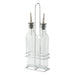 Oil/Vinegar Cruet Set w/Chrome Plated Rack & Two 8oz Bottles (12 Set)-cityfoodequipment.com