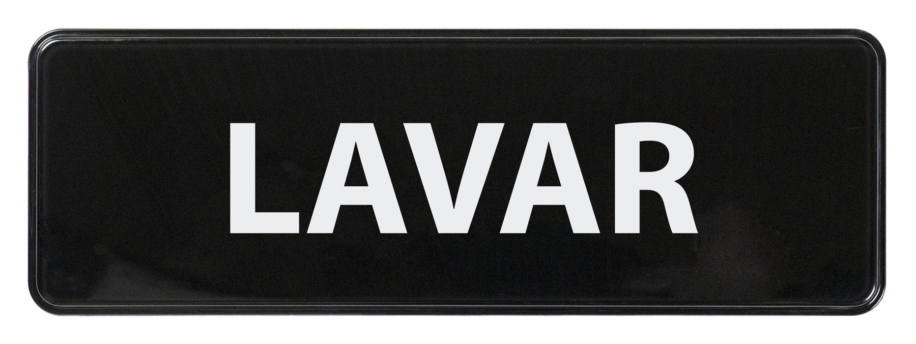 Information Sign, Spanish, "Wash", 3" x 9", Black (12 Each)-cityfoodequipment.com