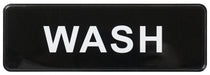 Information Sign, "Wash", 3" x 9", Black (12 Each)-cityfoodequipment.com