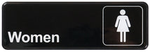 Information Sign, "Women", 3" x 9", Black (12 Each)-cityfoodequipment.com