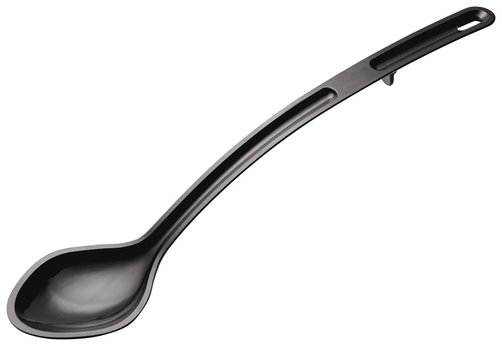15" Serving Spoon, Black, PC, Curve (12 Each)-cityfoodequipment.com