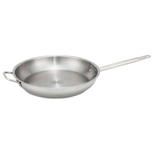 14" S/S Fry Pan w/Helper Hdl (6 Each)-cityfoodequipment.com
