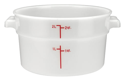 2qt Round Storage Container, White, PP (12 Each)-cityfoodequipment.com
