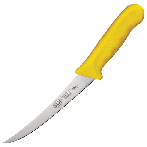 6" Boning Knife, Yellow PP Hdl, Curved (6 Each)-cityfoodequipment.com