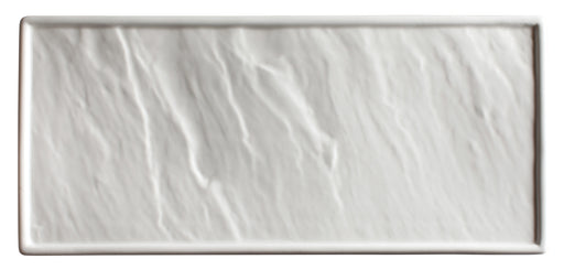 Ardesia Calacatta 13-7/8" x 6" Porcelain Rectangular Platter, Crm Wht, 2 pcs/pk (6 Pack)-cityfoodequipment.com