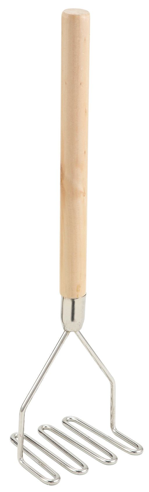 Potato Masher, Square, 4-1/2" x 17-3/4", Wooden Hdl, Chrome Plated (6 Each)-cityfoodequipment.com