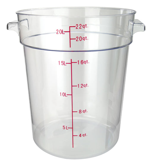 22qt Round Storage Container, Clear, PC (6 Each)-cityfoodequipment.com