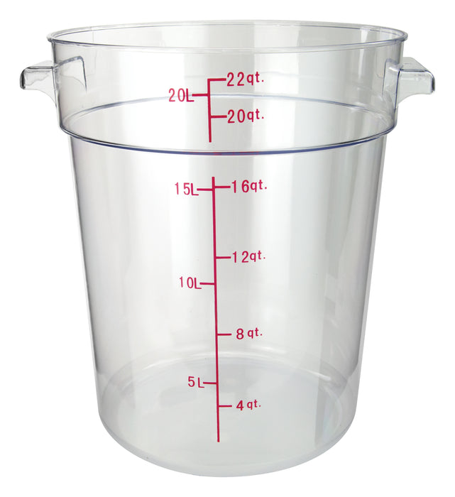 22qt Round Storage Container, Clear, PC (6 Each)-cityfoodequipment.com