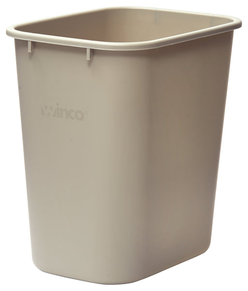 Wastebasket, 28 Qt, 14-5/8"W x 10-1/4"D x 15"H, Rectangular, LDPE, Beige (12 Each)-cityfoodequipment.com