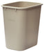 Wastebasket, 28 Qt, 14-5/8"W x 10-1/4"D x 15"H, Rectangular, LDPE, Beige (12 Each)-cityfoodequipment.com