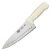 8" Hollow Ground Cook's Knife, White PP Hdl (6 Each)-cityfoodequipment.com