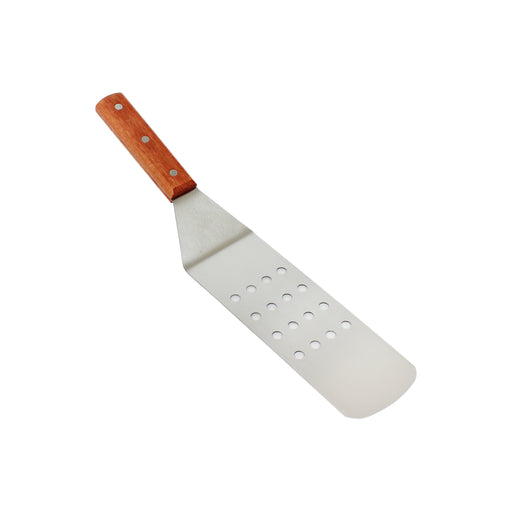 Thunder Group SLTWBT110 14 1/2" Perforated Turner w/ Wood Handle, Stainless Steel - 12, (each)-cityfoodequipment.com
