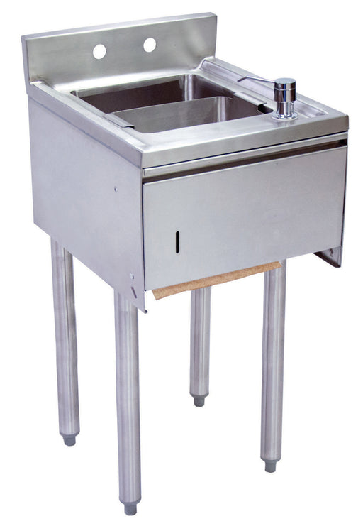18"X15" Underbar Dump Sink w/ Towel Dispenser & Faucet-cityfoodequipment.com