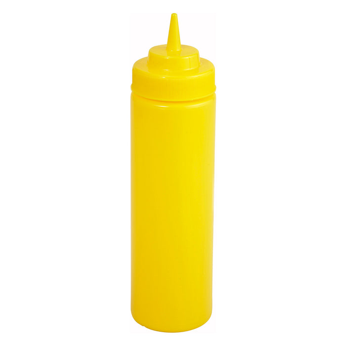 16oz Squeeze Bottles, Wide Mouth, Yellow, 6pcs/pk (8 Pack)-cityfoodequipment.com