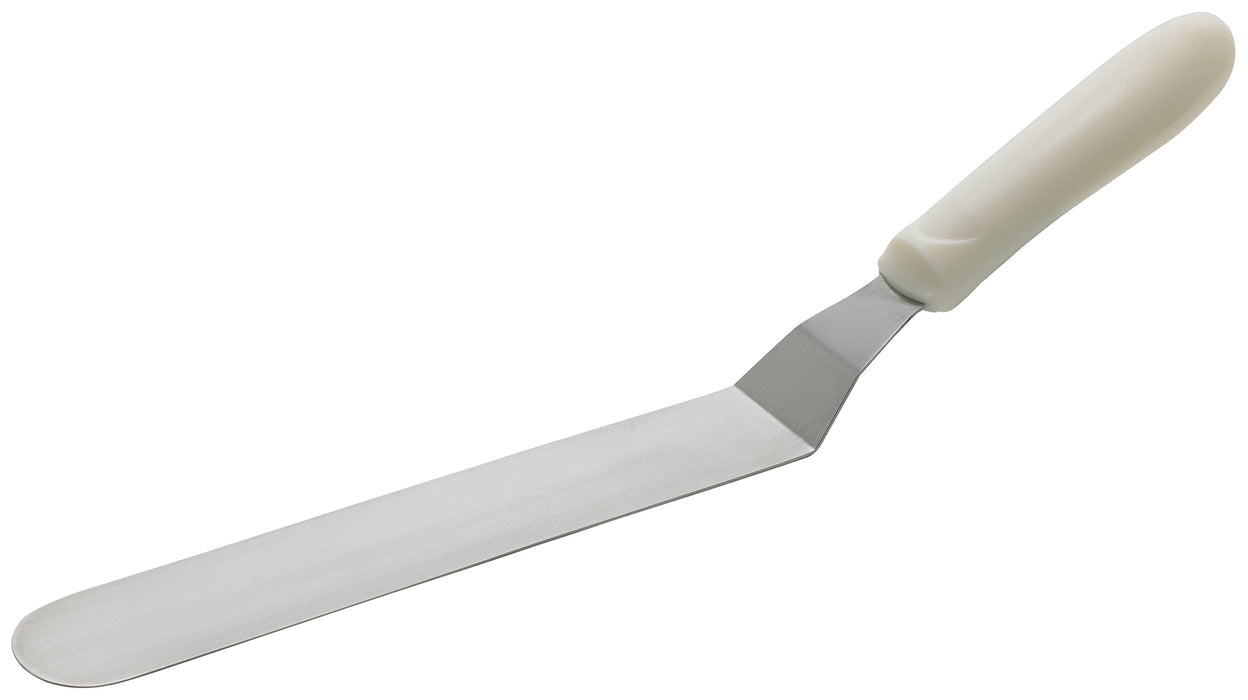 Spatula w/Offset, White PP Hdl, 8-1/2" x 1-1/2" Blade (12 Each)-cityfoodequipment.com