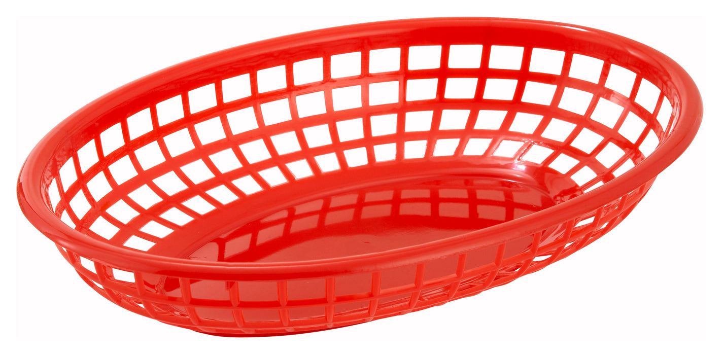 Fast Food Baskets, Oval, 9-1/2" x 5" x 2", Red (3 Dozen)-cityfoodequipment.com