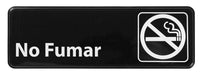 Information Sign, Spanish, "No Smoking", 3" x 9", Black (12 Each)-cityfoodequipment.com