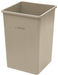 35 Gallon Square Tall Trash Can, 19-1/2" Square x 27-5/8"H, Beige (1 Each)-cityfoodequipment.com