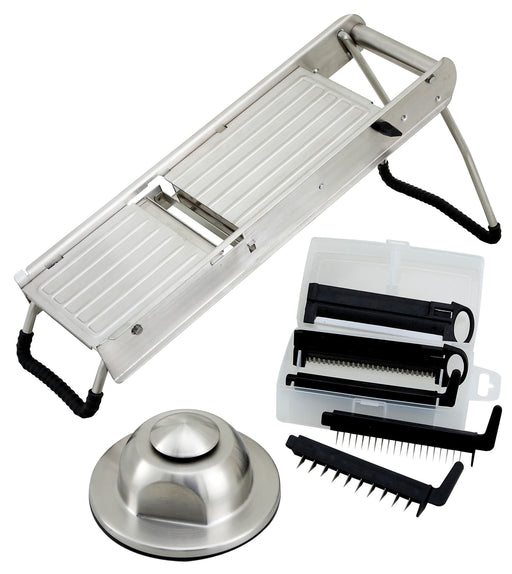 Mandoline Slicer Set, 5 Blades w/Handguard, S/S (2 Set)-cityfoodequipment.com