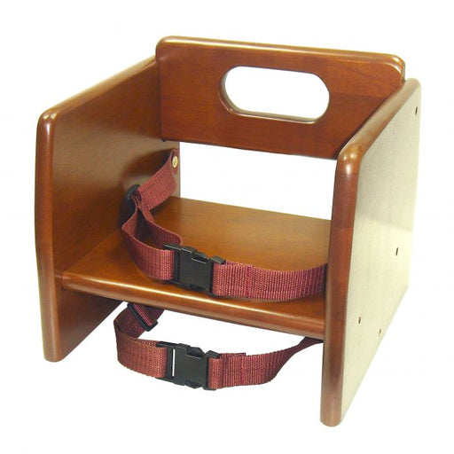 WALNUT FINISH WOOD STACKING BOOSTER SEAT, K/D LOT OF 1 (Ea)-cityfoodequipment.com
