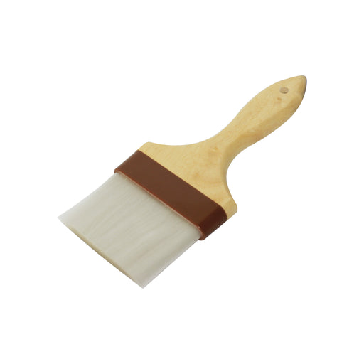 Thunder Group WDPB005N 4" Flat Pastry Brush - Nylon Bristles, Brown Plastic Ferrule, Wood Handle - 12, (each)-cityfoodequipment.com
