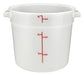6qt Round Storage Container, White, PP (12 Each)-cityfoodequipment.com