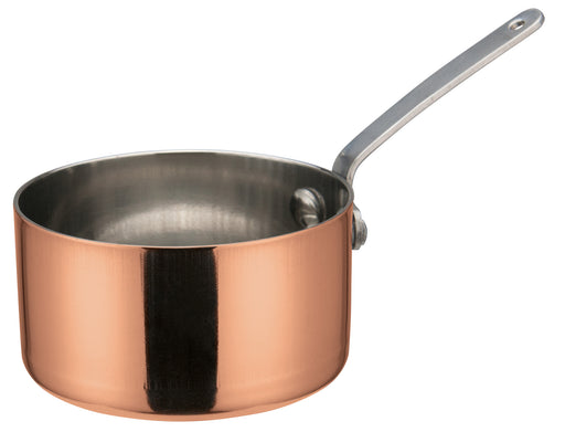 Mini Sauce Pan, 3-1/8"Dia x 1-3/4"H, Copper Plated (12 Each)-cityfoodequipment.com