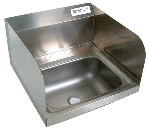 Stainless Steel Hand Sink w/ Side Splashes 2 Holes 1-7/8" DR-cityfoodequipment.com