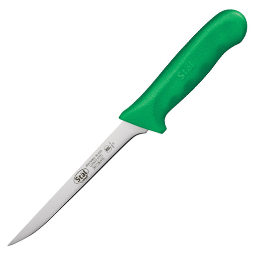 6" Boning Knife, Green PP Hdl, Narrow (6 Each)-cityfoodequipment.com