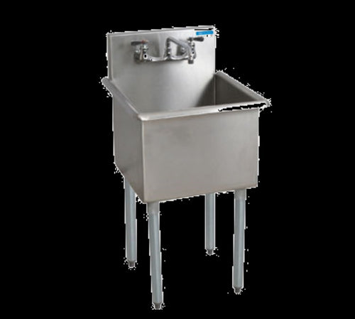 Stainless Steel 1 Compartment Budget Sink Rolled Front & Side Edges 24" x 24" x 14" D-cityfoodequipment.com