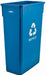 23gal Slender Trash Can, Blue, RECYCLE (1 Each)-cityfoodequipment.com