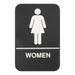 Sign 6" x 9" x 1/8", Information Sign with Braille, Women, Braille QTY-6-cityfoodequipment.com