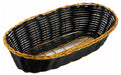 Poly Woven Baskets, Oval, 8-3/4" x 3-7/8" x 2", Black/Gold (12 Dozen)-cityfoodequipment.com