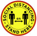 12" Round Social Distancing Floor Decal, Anti-slip, 10pcs/pk (12 Pack)-cityfoodequipment.com
