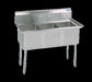 Stainless Steel 3 Compartments Sink w/ 15" x 15" x 14" D Bowls-cityfoodequipment.com