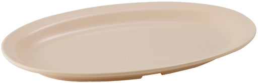 13" x 8-1/2" Melamine Oval Platters, Narrow Rim, Tan (2 Dozen)-cityfoodequipment.com