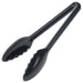 9" PC Serving Tong, Black, Curve (12 Each)-cityfoodequipment.com