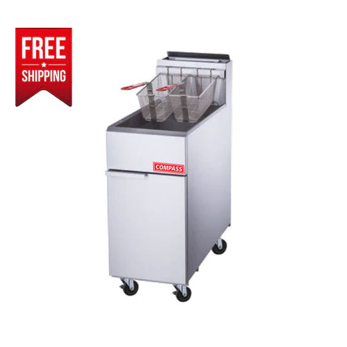 Compass PLG-DCF5-NG Natural Gas 70 lb. Deep Fryer with 5 Tube Burners-cityfoodequipment.com