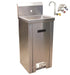 Hand Sink With Pedestal, Faucet, 1 Hole, 1-7/8" DR 14" x 10" x 5"-cityfoodequipment.com