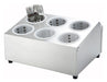 Flatware Cylinder Holder, 6 Holes, 2 Tiers, S/S (2 Each)-cityfoodequipment.com