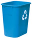 Wastebasket, 28 Qt, 14-5/8"W x 10-1/4"D x 15"H, Rectangular, LDPE, Blue, RECYCLE (12 Each)-cityfoodequipment.com