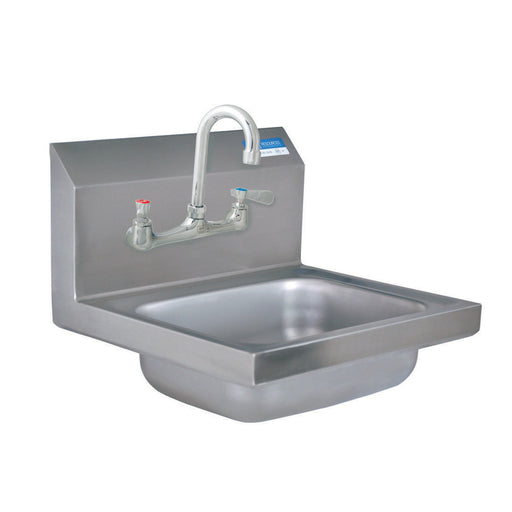 S/S Hand Sink w/ Faucet, 2 Holes, 8" OC, 14" x 10" x 5"-cityfoodequipment.com