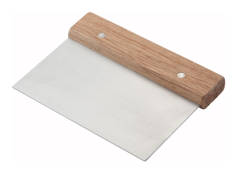 Dough Scraper, Wooden Hdl, S/S Blade (12 Each)-cityfoodequipment.com