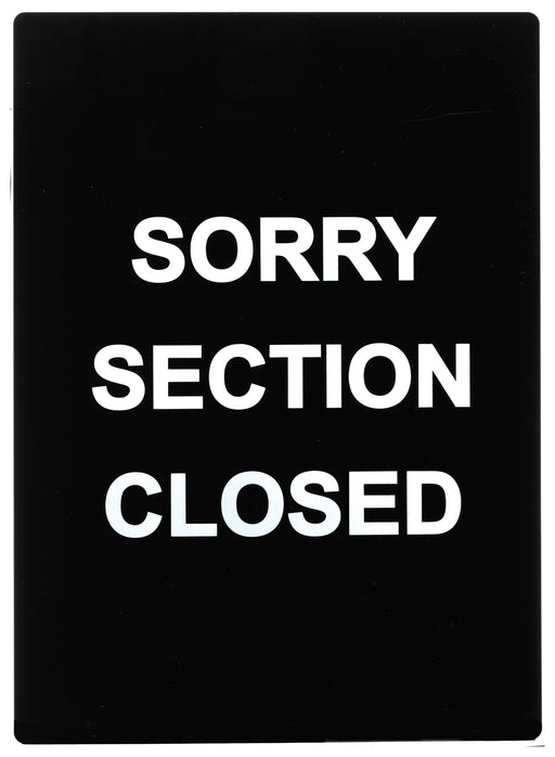Stanchion Sign, "Sorry Section Closed" (6 Each)-cityfoodequipment.com
